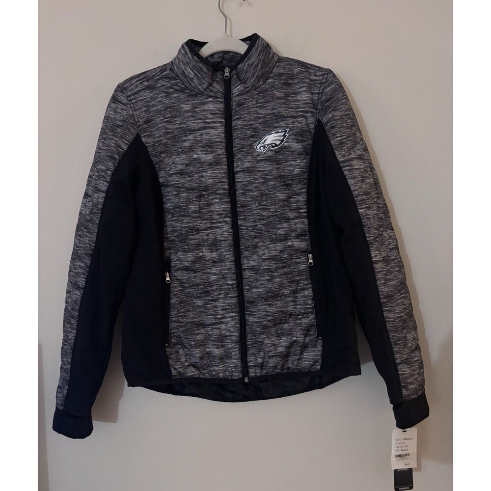 Philadelphia Eagles Women’s Huddle Jacket M NWT Full Zip NFL G-III Gray Black